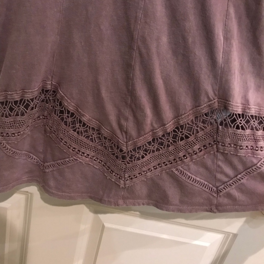 Anthropology Zig Zag Lace Bottom Shirt